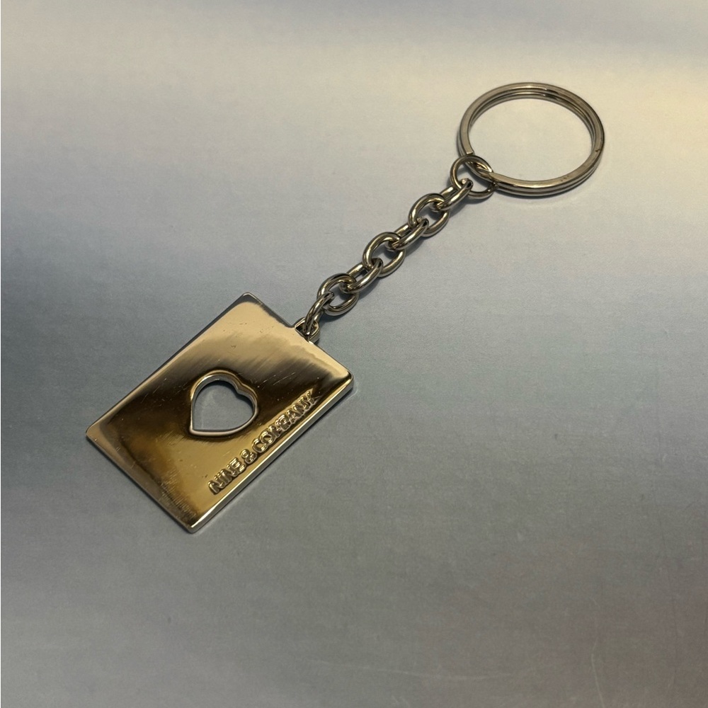 Nine & Company Silver Tone Heart Keychain 5”